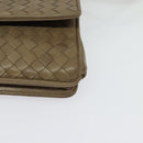 BOTTEGA VENETA INTRECCIATO Schoudertas Leer Beige Goud Auth bs29313-14