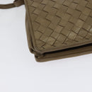 BOTTEGA VENETA INTRECCIATO Shoulder Bag Leather Beige Gold Auth bs29313-15