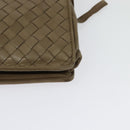 BOTTEGA VENETA INTRECCIATO Schoudertas Leer Beige Goud Auth bs29313-16