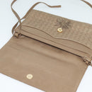 BOTTEGA VENETA INTRECCIATO Schoudertas Leer Beige Goud Auth bs29313-10