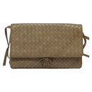 BOTTEGA VENETA INTRECCIATO Schoudertas Leer Beige Goud Auth bs29313-13