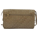 BOTTEGA VENETA INTRECCIATO Schoudertas Leer Beige Goud Auth bs29313-2