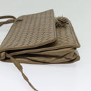 BOTTEGA VENETA INTRECCIATO Schoudertas Leer Beige Goud Auth bs29313-3
