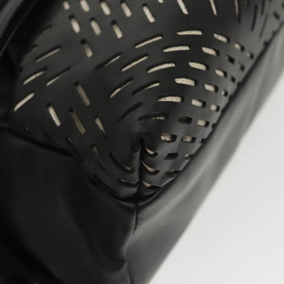 BOTTEGA VENETA Waist Bag Leather Black Auth bs29314