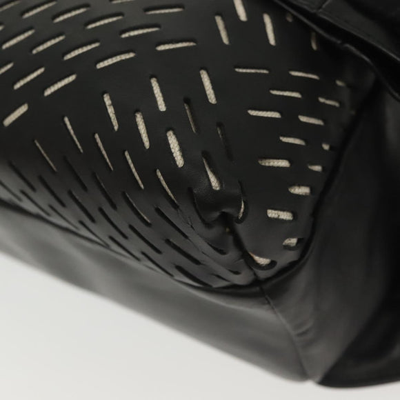 BOTTEGA VENETA Waist Bag Leather Black Auth bs29314