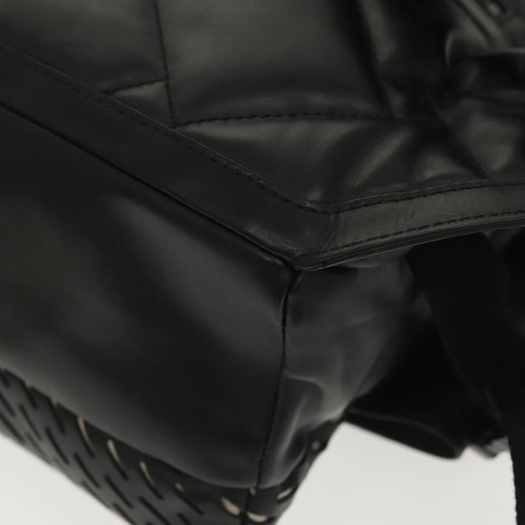 BOTTEGA VENETA Waist Bag Leather Black Auth bs29314