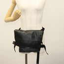 BOTTEGA VENETA Waist Bag Leather Black Auth bs29314-24
