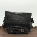 BOTTEGA VENETA Waist Bag Leather Black Auth bs29314-12
