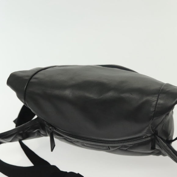 BOTTEGA VENETA Waist Bag Leather Black Auth bs29314