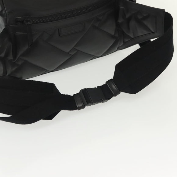 BOTTEGA VENETA Waist Bag Leather Black Auth bs29314