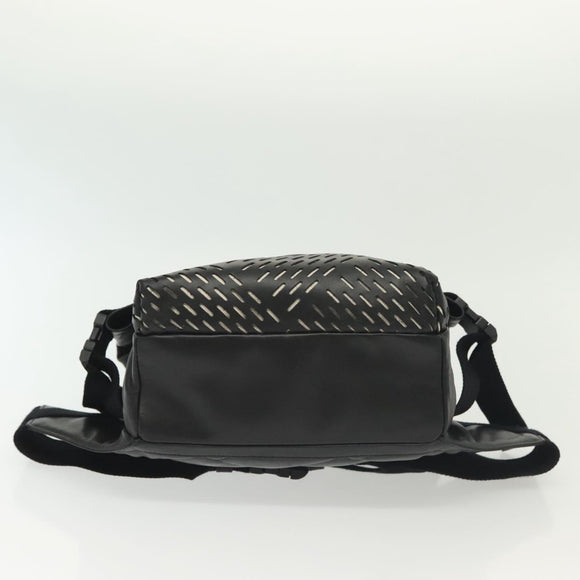 BOTTEGA VENETA Waist Bag Leather Black Auth bs29314