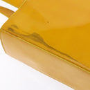 CHANEL Tote Bag Patent leather Yellow CC Auth bs29321-9