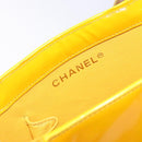 CHANEL Tote Bag Patent leather Yellow CC Auth bs29321-18