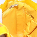 CHANEL Tote Bag Patent leather Yellow CC Auth bs29321-20