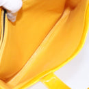 CHANEL Tote Bag Patent leather Yellow CC Auth bs29321-22