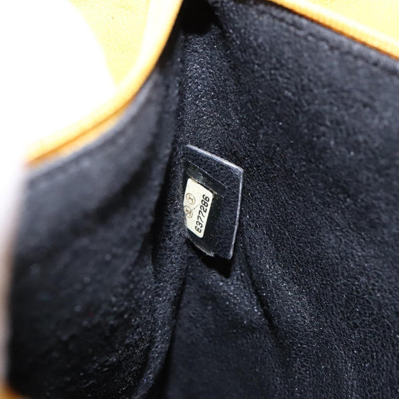 CHANEL Tote Bag Patent leather Yellow CC Auth bs29321