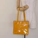 CHANEL Tote Bag Patent leather Yellow CC Auth bs29321-23