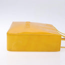 CHANEL Tote Bag Patent leather Yellow CC Auth bs29321-3