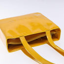 CHANEL Tote Bag Patent leather Yellow CC Auth bs29321-6