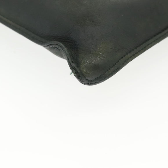 CHANEL Shoulder Bag Leather Dark green CC Auth bs29322