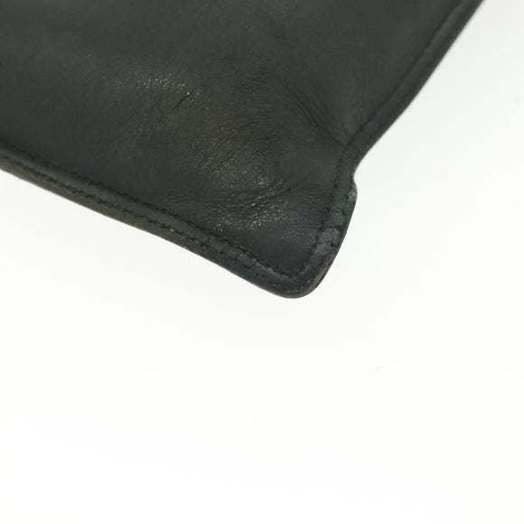 CHANEL Shoulder Bag Leather Dark green CC Auth bs29322