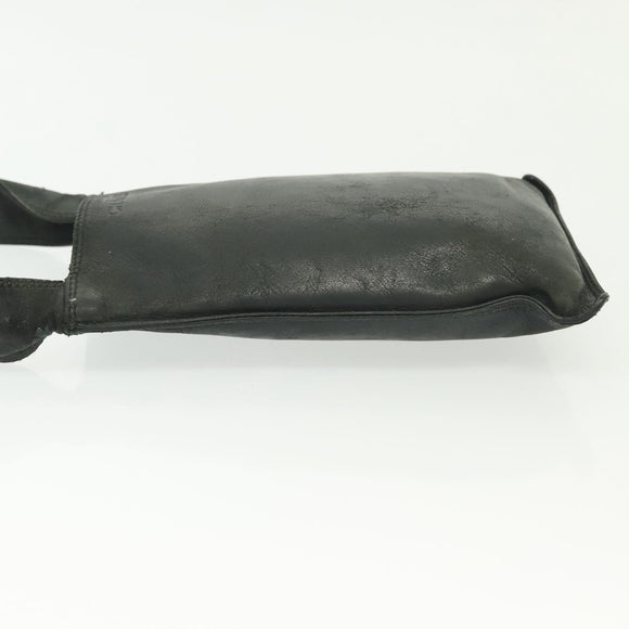 CHANEL Shoulder Bag Leather Dark green CC Auth bs29322