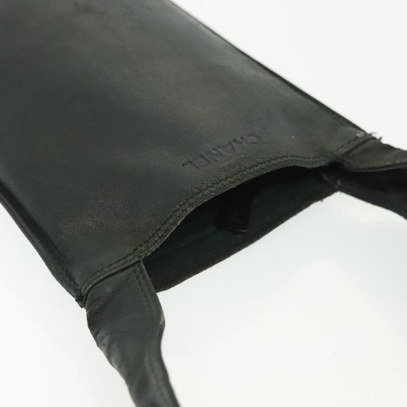 CHANEL Shoulder Bag Leather Dark green CC Auth bs29322