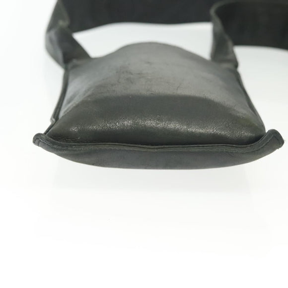 CHANEL Shoulder Bag Leather Dark green CC Auth bs29322