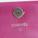 CHANEL Matelasse Pouch Patent leather Pink Silver CC Auth bs29324M-16