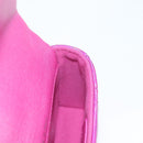 CHANEL Matelasse Pouch Patent leather Pink Silver CC Auth bs29324M-18