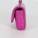 CHANEL Matelasse Pouch Patent leather Pink Silver CC Auth bs29324M-4