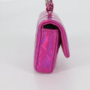 CHANEL Matelasse Pouch Patent leather Pink Silver CC Auth bs29324M-5