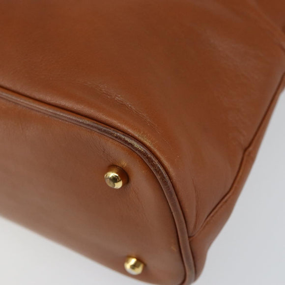 GUCCI Bamboo Hand Bag Leather 2way Brown Gold 000 2296 0290 Auth bs29326