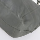 GUCCI Bamboo Shoulder Bag Leather Gray Gold Auth bs29327-9