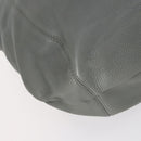 GUCCI Bamboo Shoulder Bag Leather Gray Gold Auth bs29327-14