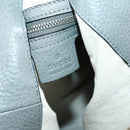 GUCCI Bamboo Shoulder Bag Leather Gray Gold Auth bs29327-18