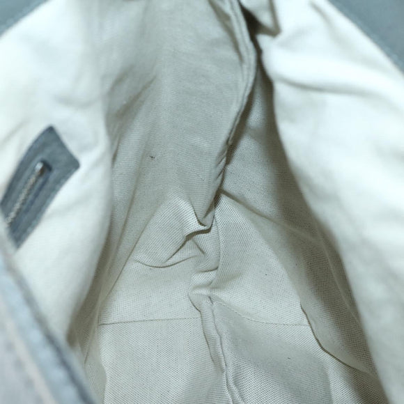 GUCCI Bamboo Shoulder Bag Leather Gray Gold Auth bs29327