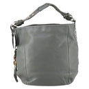 GUCCI Bamboo Shoulder Bag Leather Gray Gold Auth bs29327-13