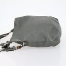 GUCCI Bamboo Shoulder Bag Leather Gray Gold Auth bs29327-4