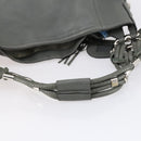 GUCCI Bamboo Shoulder Bag Leather Gray Gold Auth bs29327-7