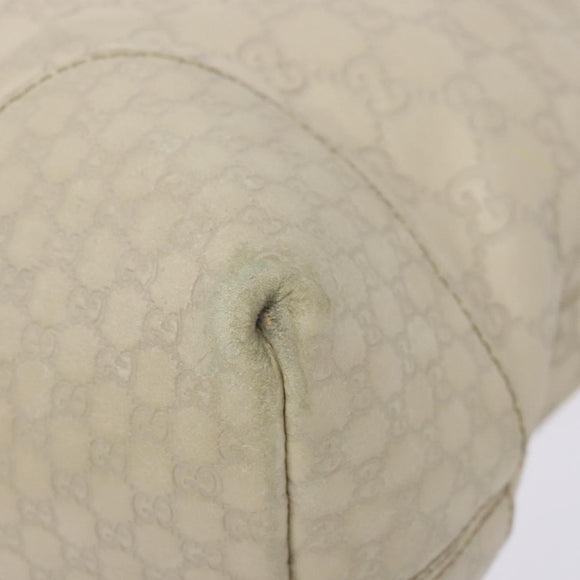 GUCCI GG Canvas Guccissima Hand Bag Leather White Gold 353120 Auth bs29328