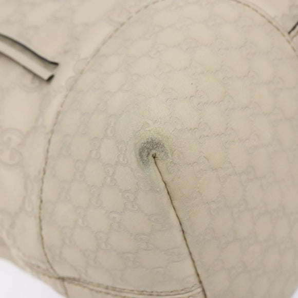 GUCCI GG Canvas Guccissima Handtasche Leder Weiß Gold 353120 Auth bs29328