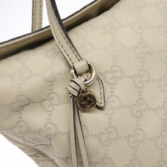 GUCCI GG Canvas Guccissima Hand Bag Leather White Gold 353120 Auth bs29328