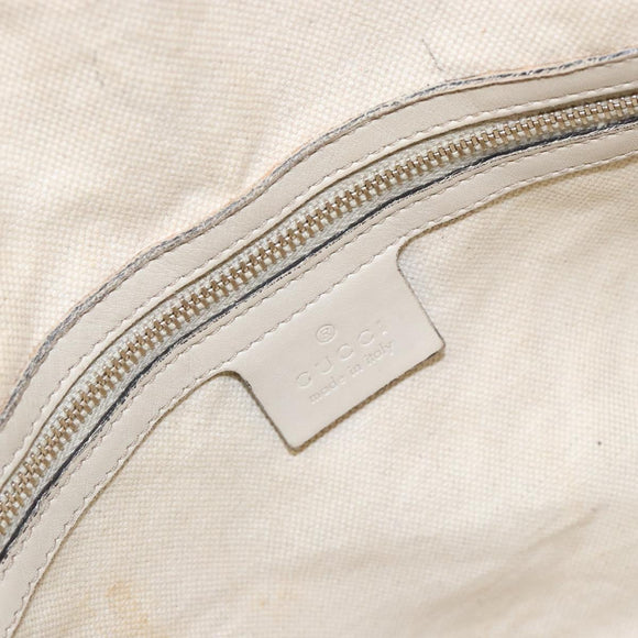 GUCCI GG Canvas Guccissima Hand Bag Leather White Gold 353120 Auth bs29328