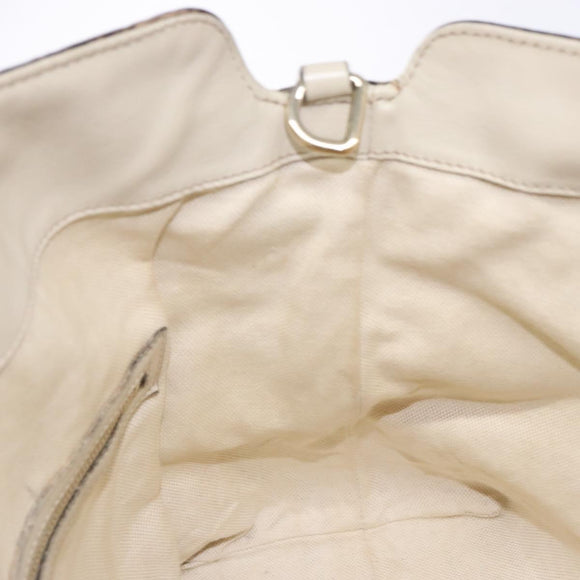 GUCCI GG Canvas Guccissima Hand Bag Leather White Gold 353120 Auth bs29328