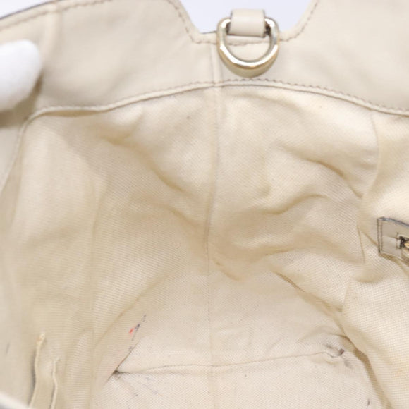 GUCCI GG Canvas Guccissima Hand Bag Leather White Gold 353120 Auth bs29328