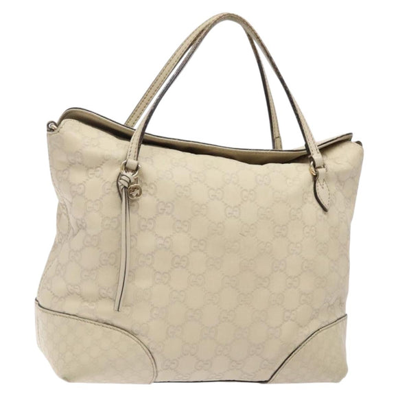 GUCCI GG Canvas Guccissima Handtasche Leder Weiß Gold 353120 Auth bs29328