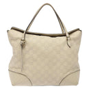 GUCCI GG Canvas Guccissima Hand Bag Leather White Gold 353120 Auth bs29328-13