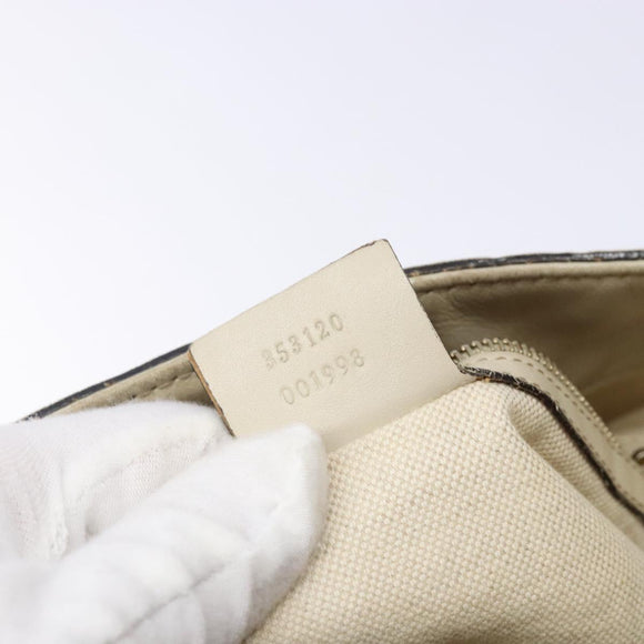 GUCCI GG Canvas Guccissima Hand Bag Leather White Gold 353120 Auth bs29328