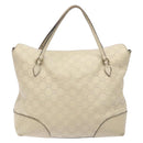 GUCCI GG Canvas Guccissima Hand Bag Leather White Gold 353120 Auth bs29328-2